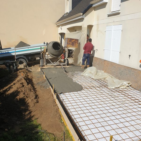 Coulage d'une dalle béton